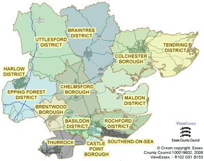 Map of Essex Districts